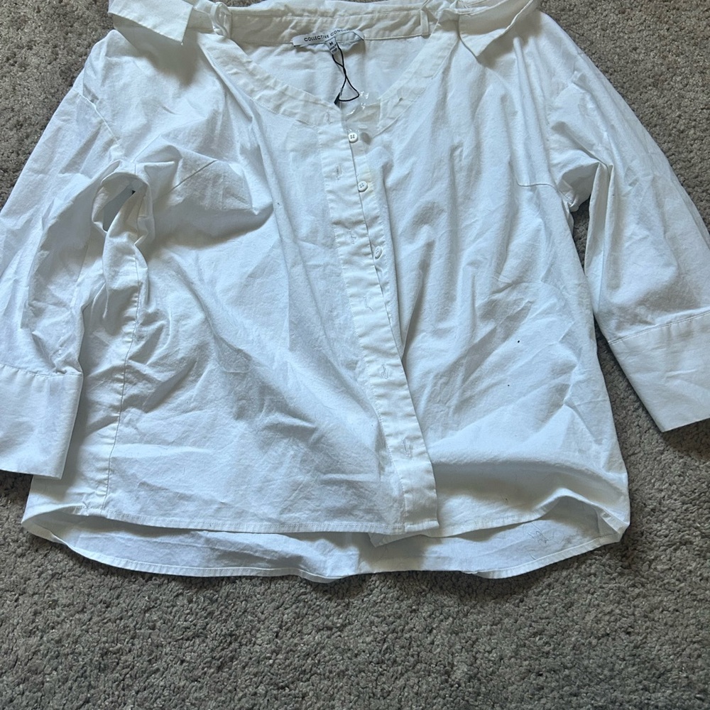 Women's White Button-Up Top